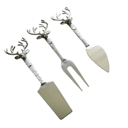 BRASS DEER CUTLURY (POLISH) SET OF 3